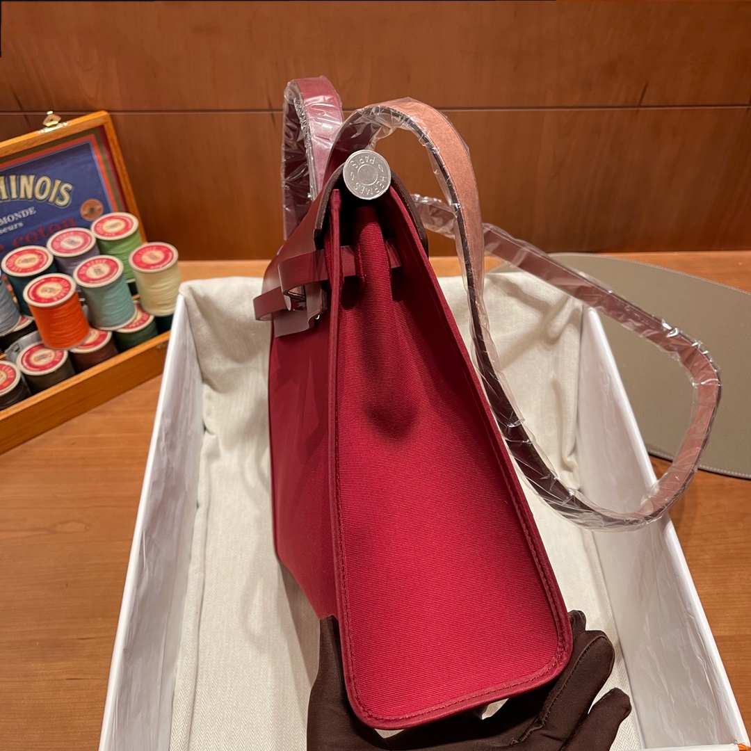 에르메스 에르백31 버건디 은장